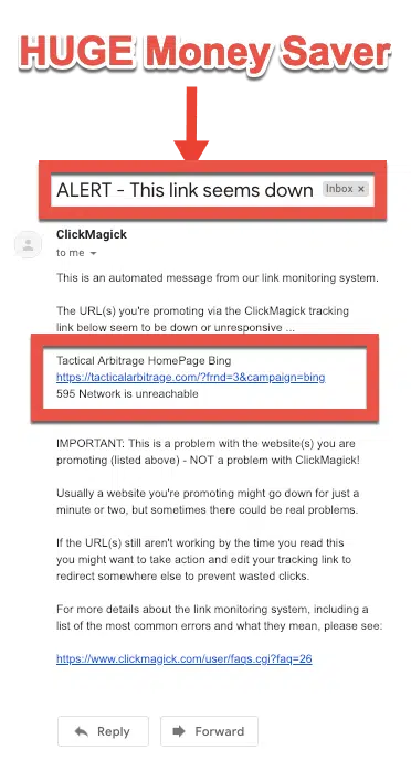 Clickmagick Link Down Monitoring