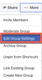 Edit Facebook Group Settings