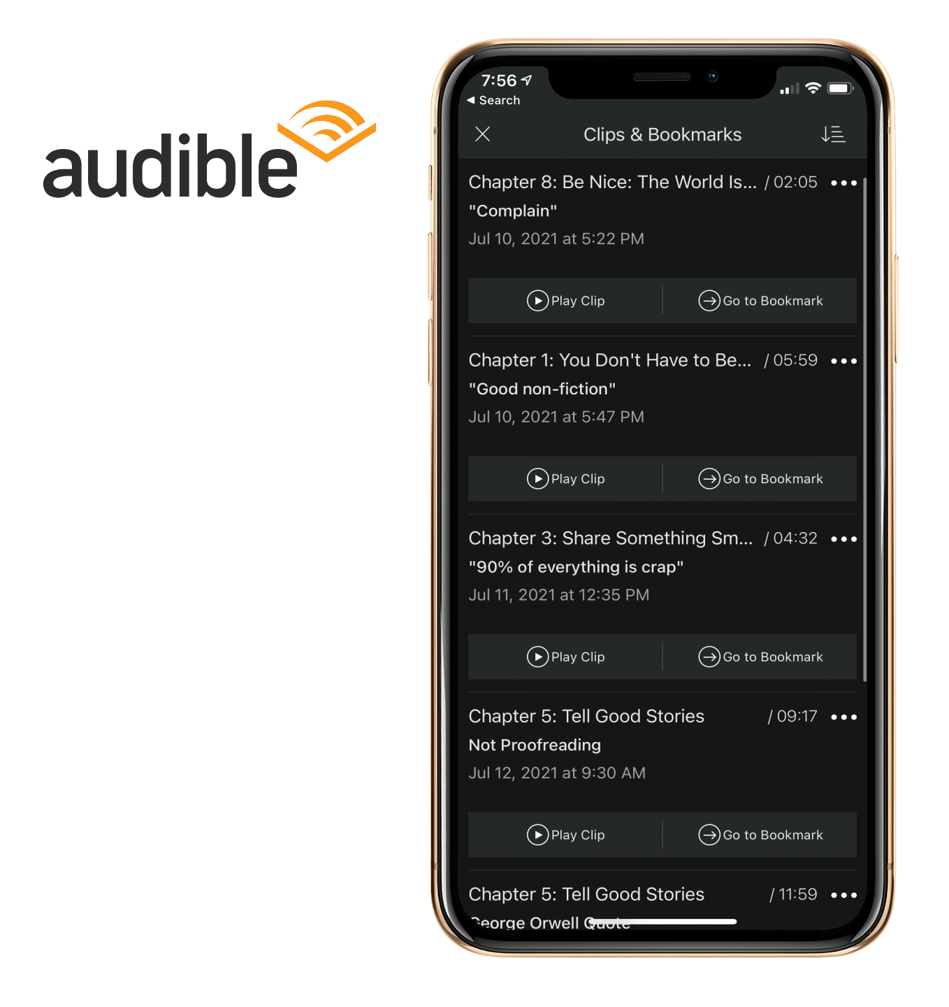 Audible clipping notes
