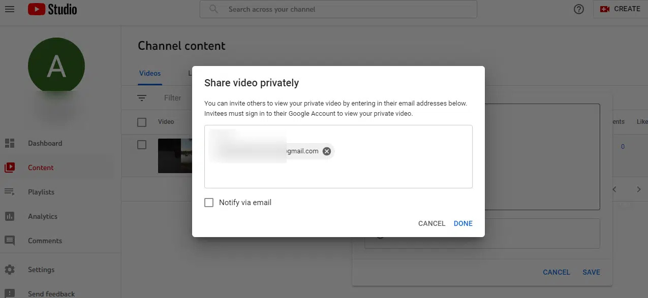 upload private videos