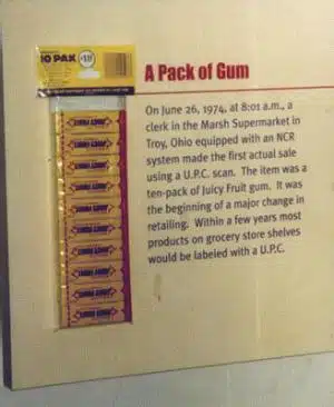 Wrigleys Gum Packet with UPC 